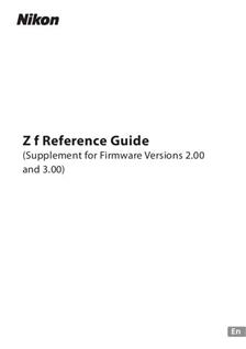 Nikon Zf manual. Camera Instructions.